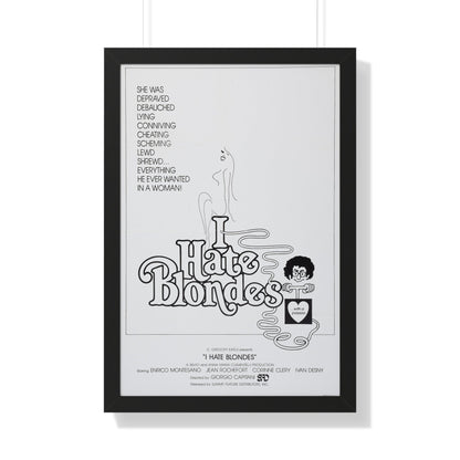 I HATE BLONDES 1980 - Framed Movie Poster-20" x 30"-The Sticker Space