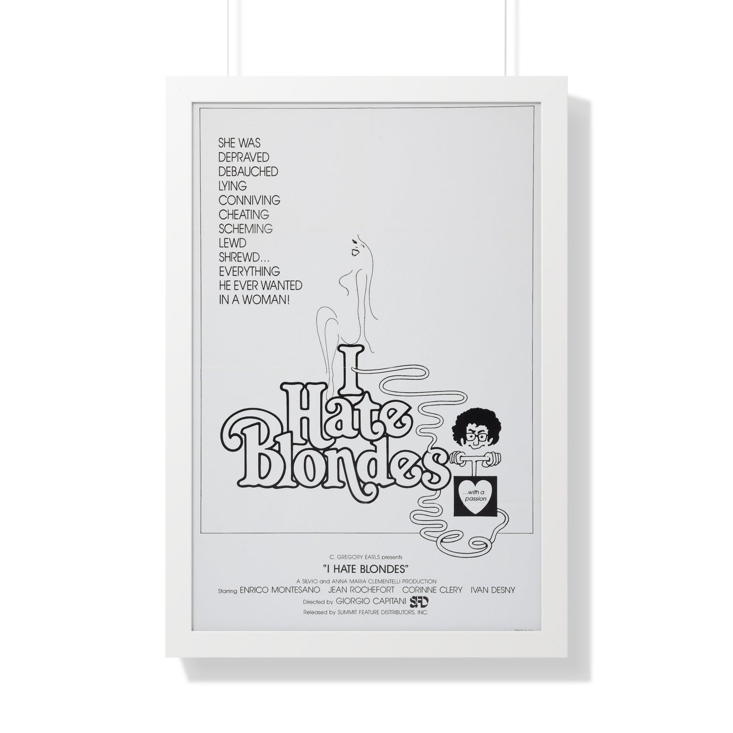 I HATE BLONDES 1980 - Framed Movie Poster-20" x 30"-The Sticker Space