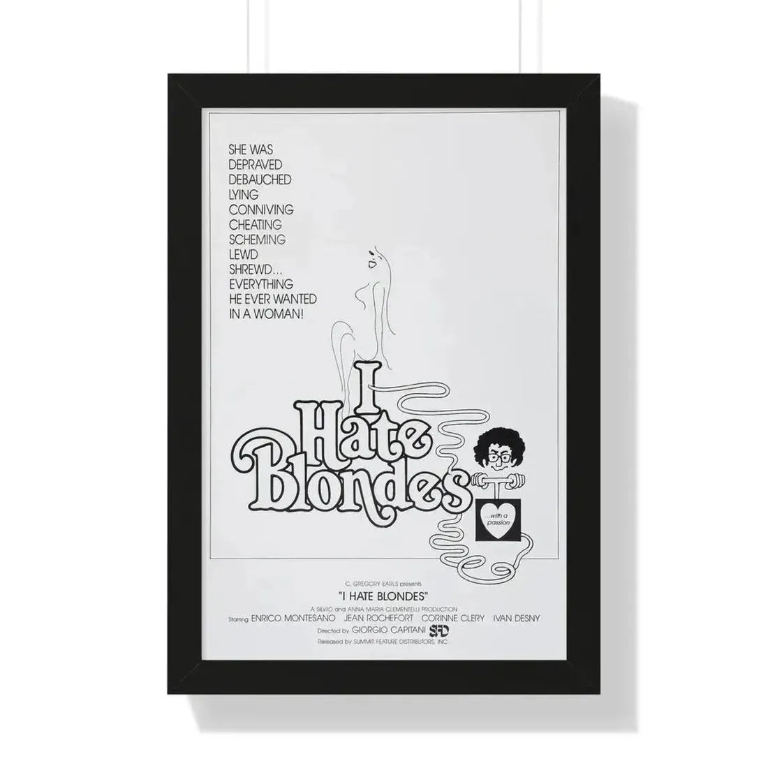 I HATE BLONDES 1980 - Framed Movie Poster - The Sticker Space