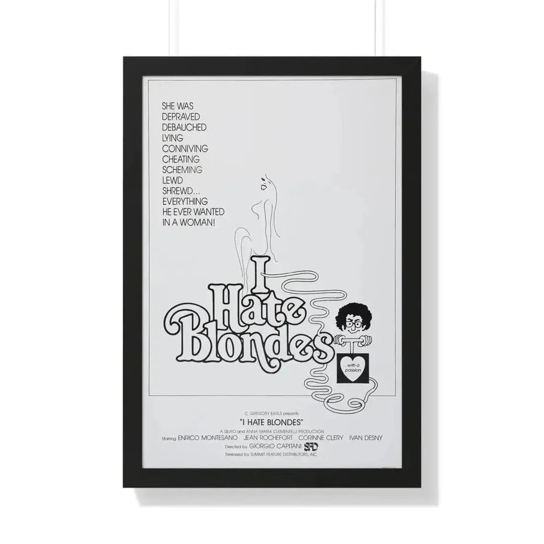 I HATE BLONDES 1980 - Framed Movie Poster - The Sticker Space