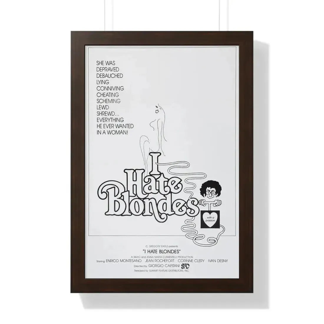 I HATE BLONDES 1980 - Framed Movie Poster - The Sticker Space