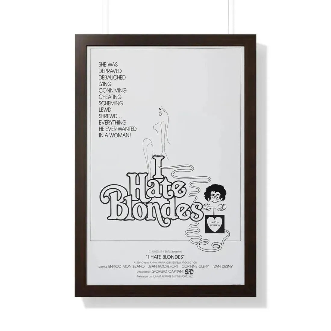I HATE BLONDES 1980 - Framed Movie Poster - The Sticker Space