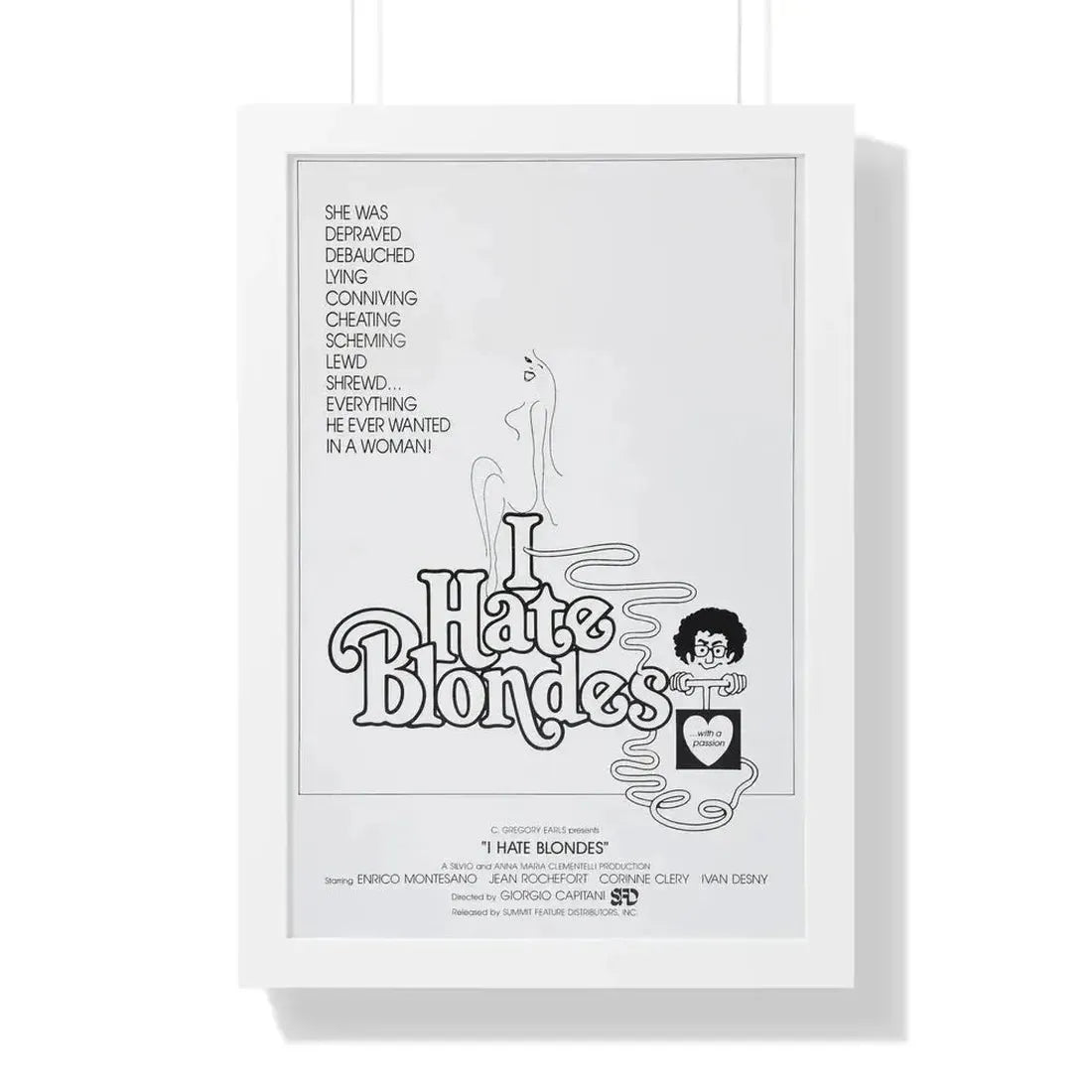 I HATE BLONDES 1980 - Framed Movie Poster - The Sticker Space