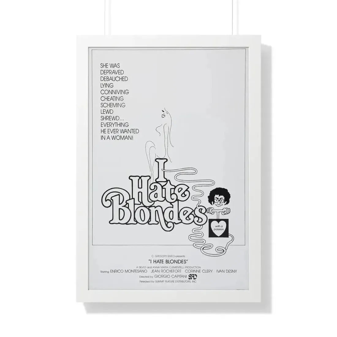 I HATE BLONDES 1980 - Framed Movie Poster - The Sticker Space