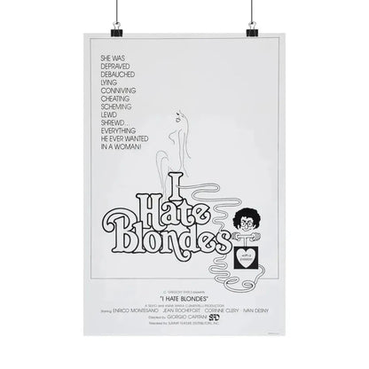 I HATE BLONDES 1980 - Paper Movie Poster 12″ x 18″ Matte - The Sticker Space