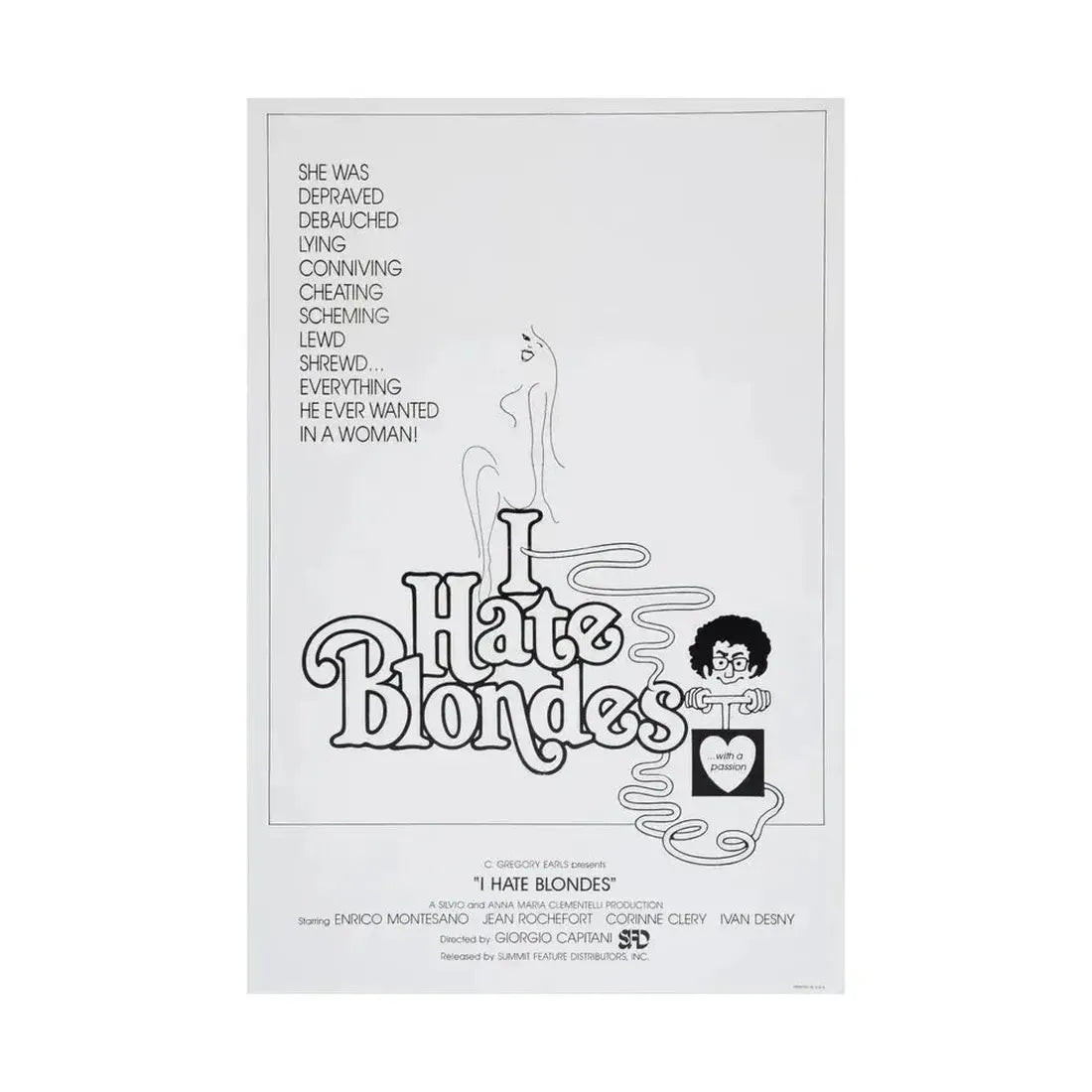 I HATE BLONDES 1980 - Paper Movie Poster - The Sticker Space
