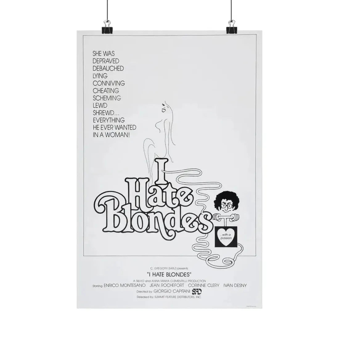 I HATE BLONDES 1980 - Paper Movie Poster - The Sticker Space