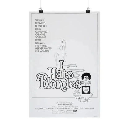 I HATE BLONDES 1980 - Paper Movie Poster - The Sticker Space