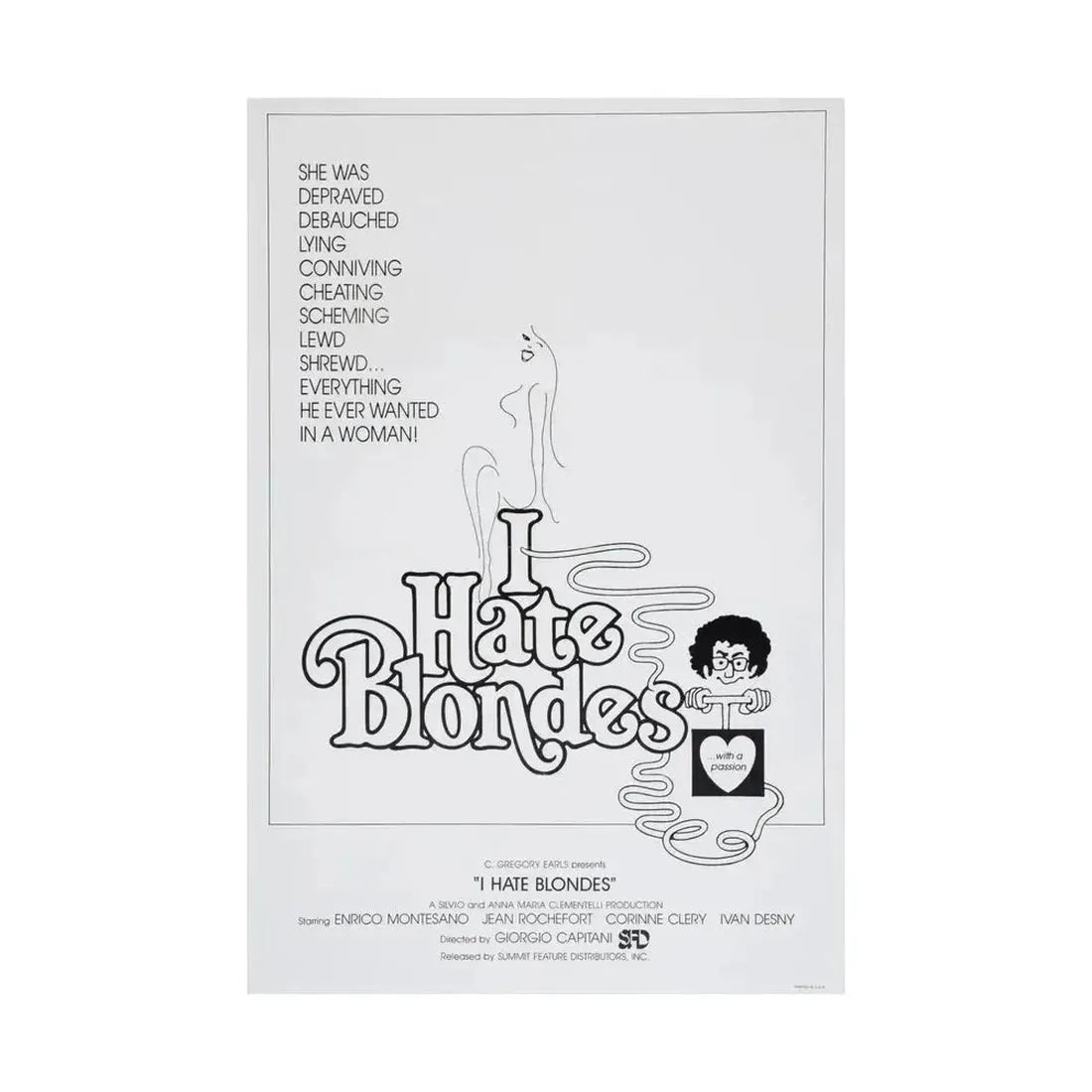 I HATE BLONDES 1980 - Paper Movie Poster - The Sticker Space