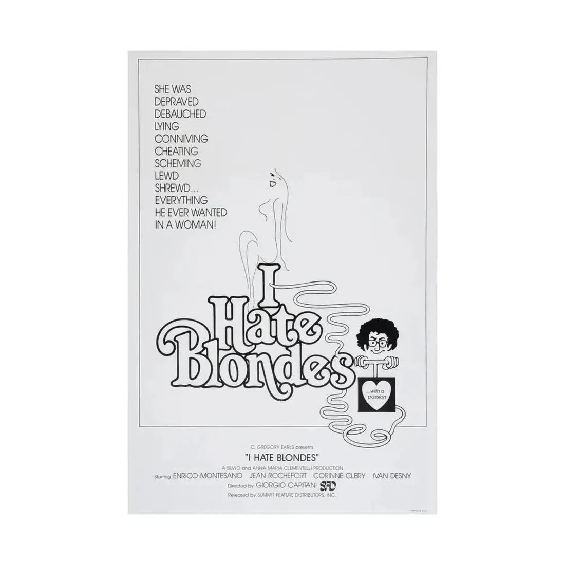 I HATE BLONDES 1980 - Paper Movie Poster - The Sticker Space