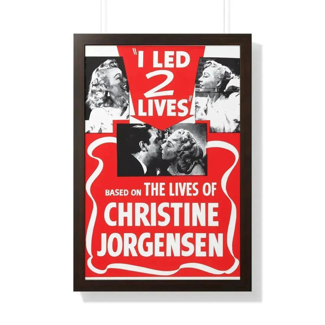 I LED 2 LIVES (GLEN OR GLENDA) 1953 - Framed Movie Poster 20" x 30" Walnut - The Sticker Space