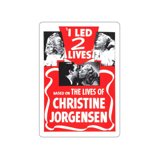 I LED 2 LIVES (GLEN OR GLENDA) 1953 Movie Poster STICKER Vinyl Die-Cut Decal-2 Inch-The Sticker Space