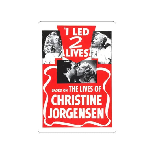 I LED 2 LIVES (GLEN OR GLENDA) 1953 Movie Poster STICKER Vinyl Die-Cut Decal 2 Inch - The Sticker Space