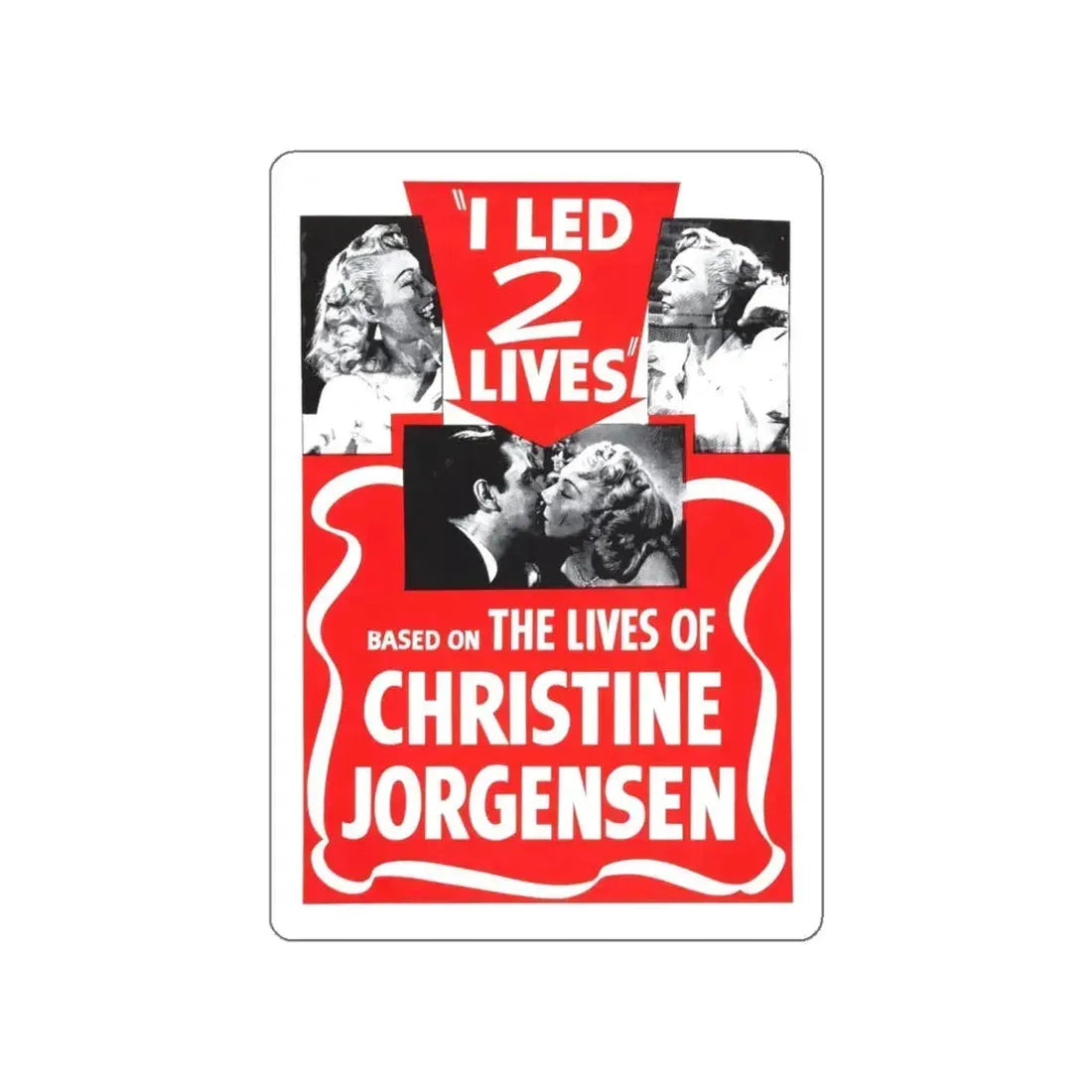 I LED 2 LIVES (GLEN OR GLENDA) 1953 Movie Poster STICKER Vinyl Die-Cut Decal 5 Inch - The Sticker Space