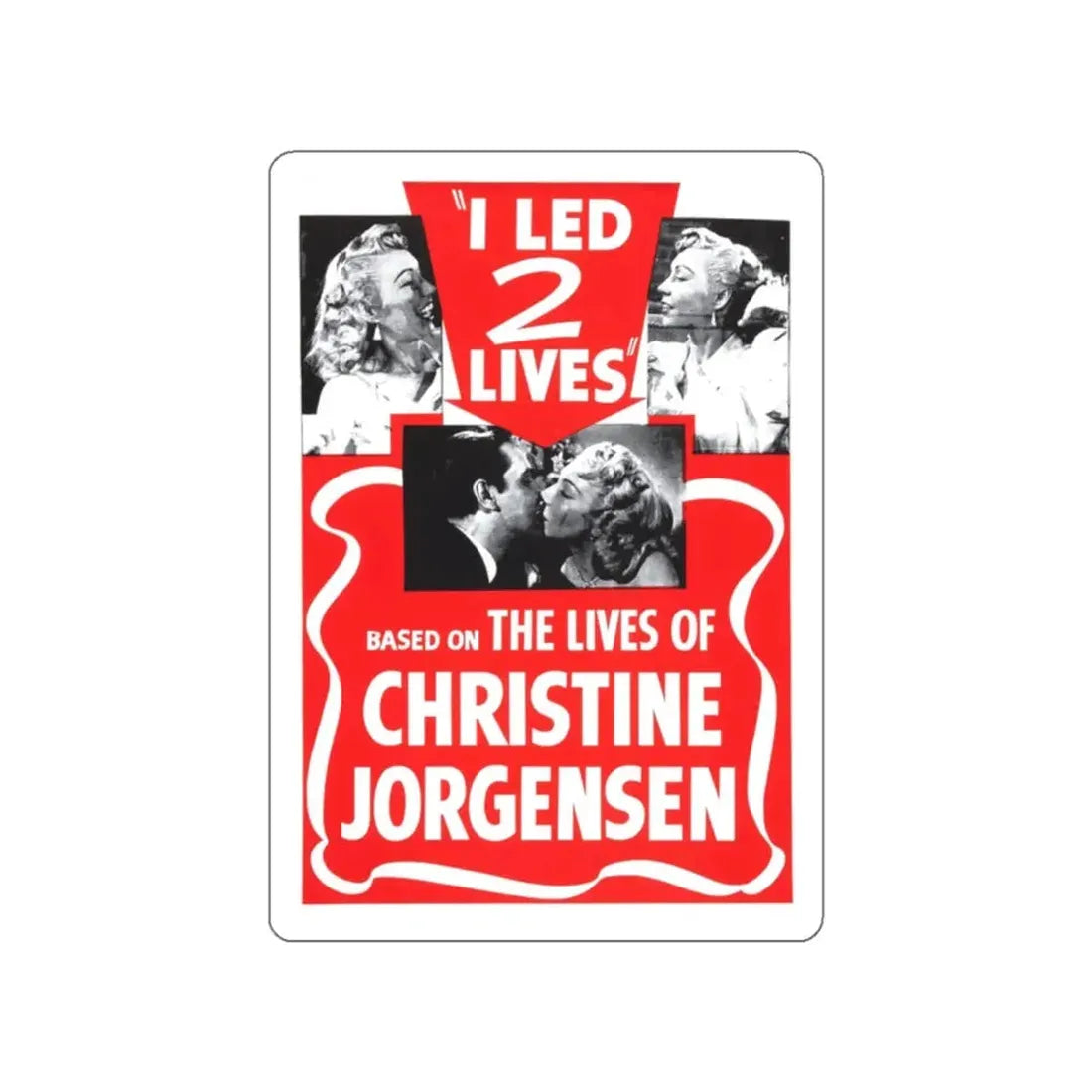 I LED 2 LIVES (GLEN OR GLENDA) 1953 Movie Poster STICKER Vinyl Die-Cut Decal - The Sticker Space