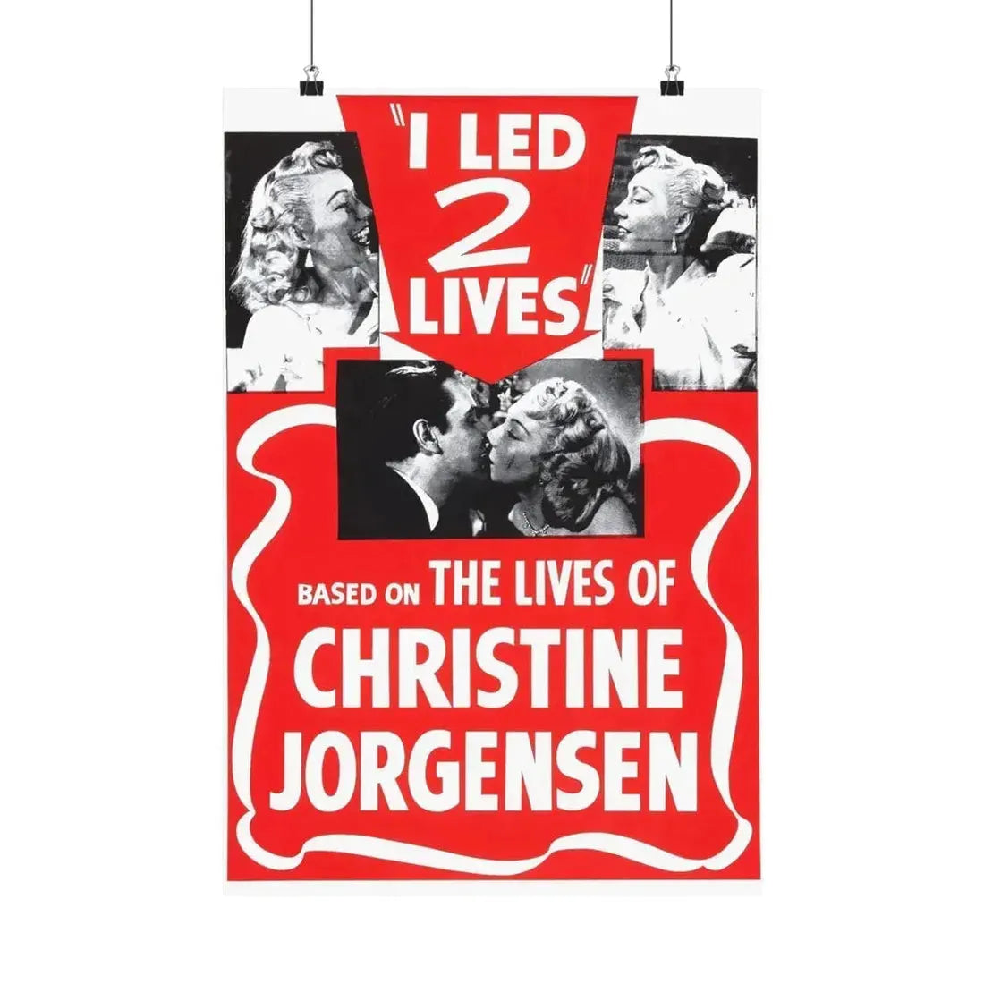 I LED 2 LIVES (GLEN OR GLENDA) 1953 - Paper Movie Poster - The Sticker Space