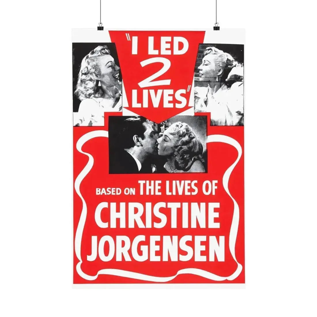 I LED 2 LIVES (GLEN OR GLENDA) 1953 - Paper Movie Poster - The Sticker Space