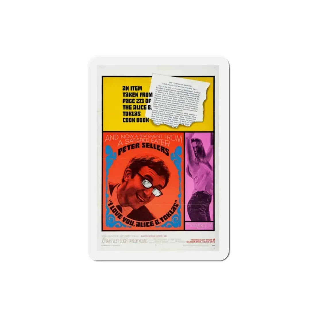 I Love You Alice B Toklas 1968 Movie Poster Refrigerator Magnet 2 Inch - The Sticker Space