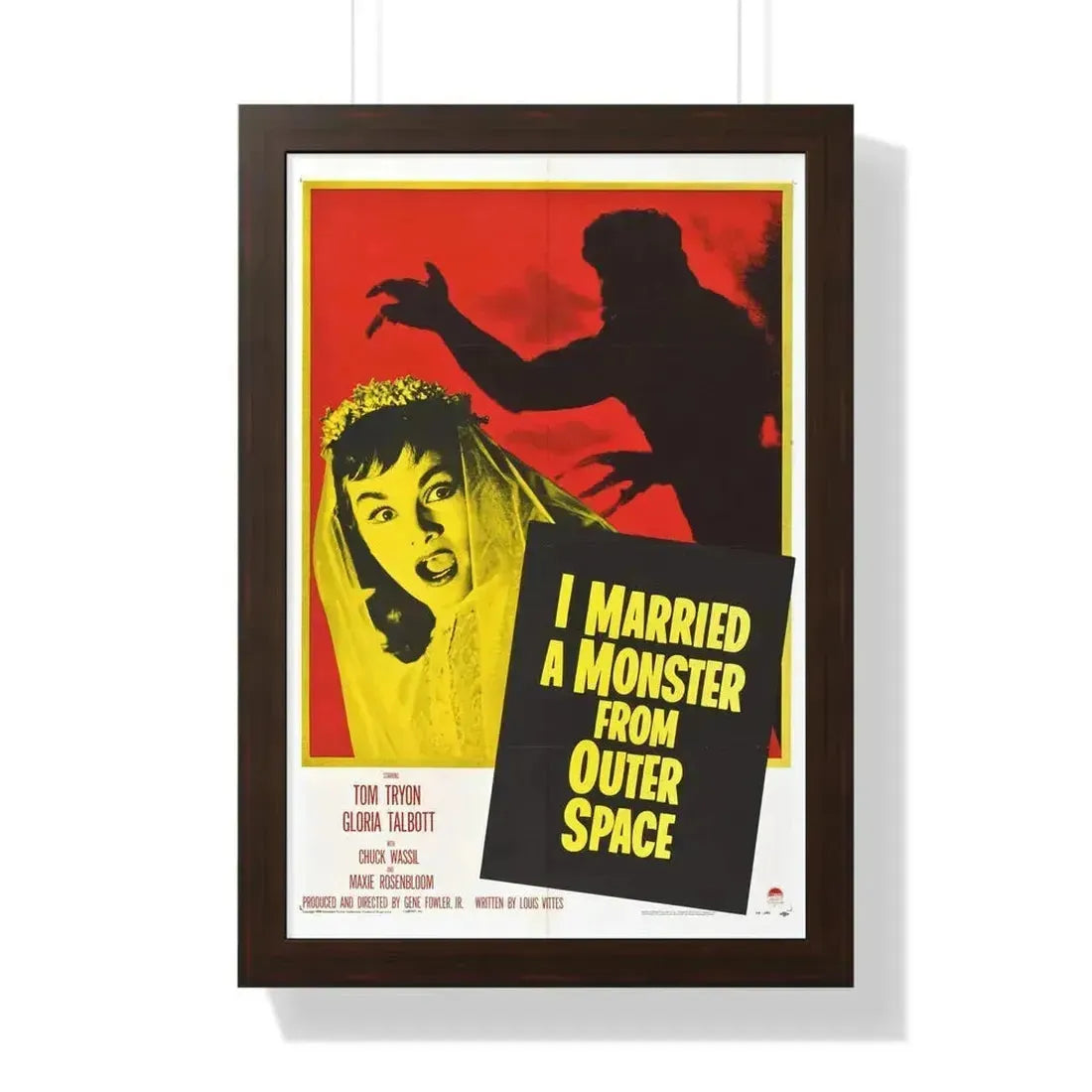 I MARRIED A MONSTER FROM OUTER SPACE 1958 - Framed Movie Poster 16″ x 24″ Walnut - The Sticker Space