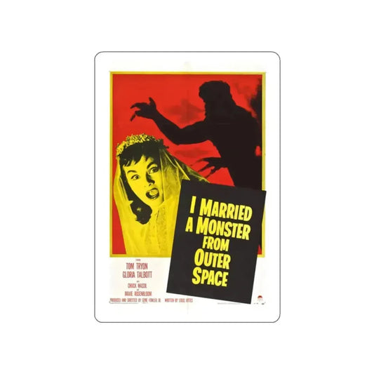 I MARRIED A MONSTER FROM OUTER SPACE 1958 Movie Poster STICKER Vinyl Die-Cut Decal 2 Inch - The Sticker Space