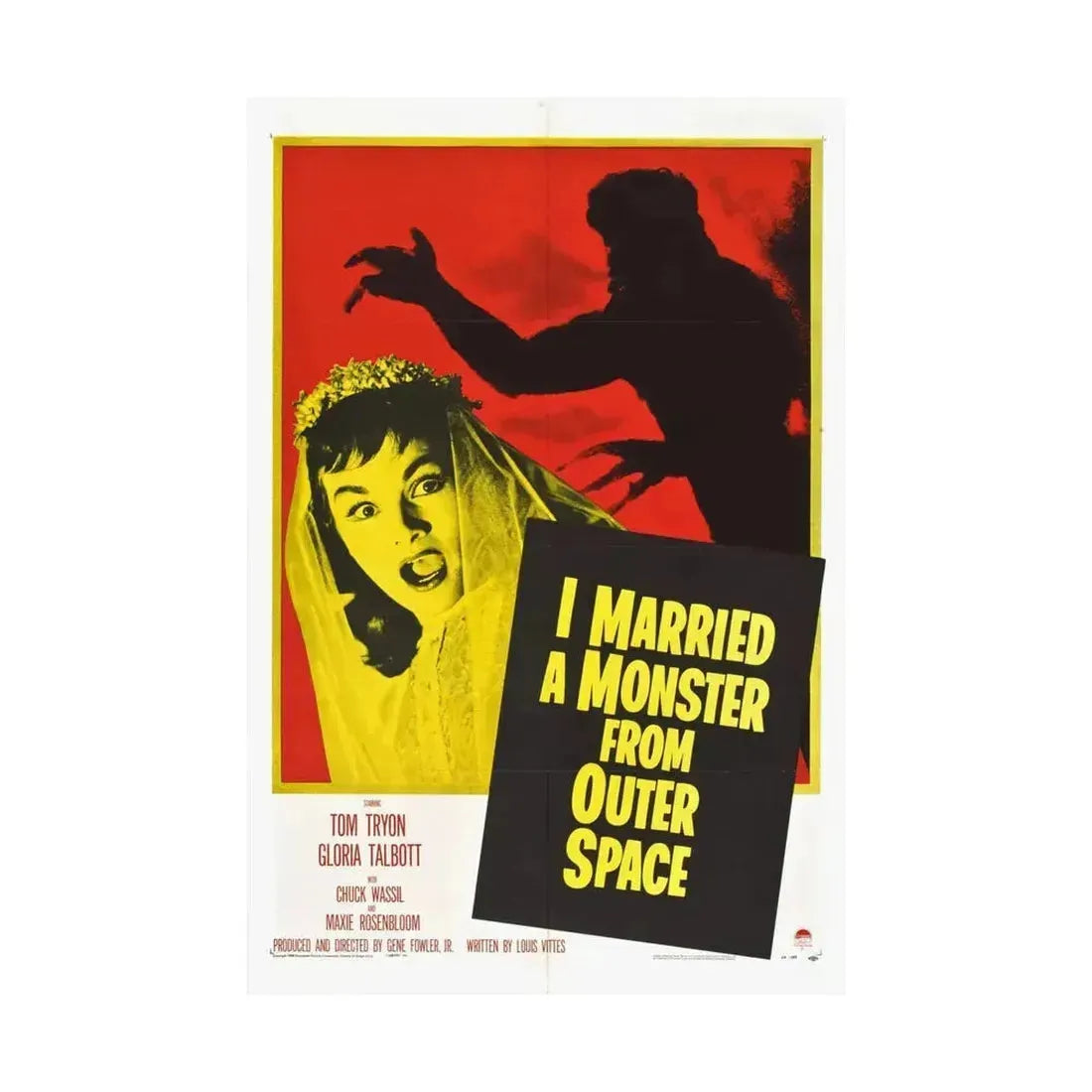 I MARRIED A MONSTER FROM OUTER SPACE 1958 - Paper Movie Poster - The Sticker Space