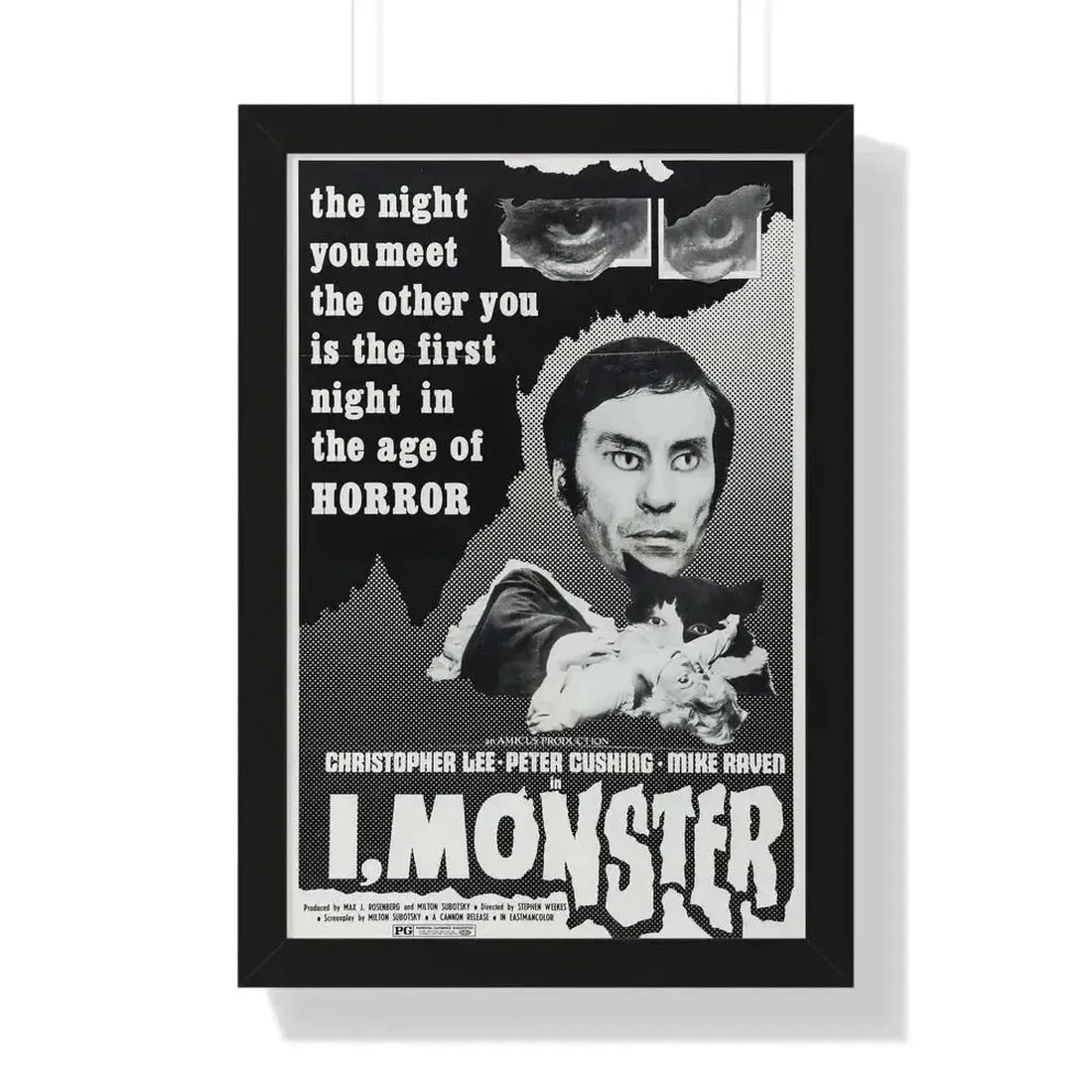 I, MONSTER (2) 1971 - Framed Movie Poster 16″ x 24″ Black - The Sticker Space