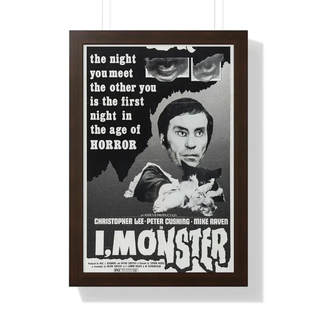 I, MONSTER (2) 1971 - Framed Movie Poster 16″ x 24″ Walnut - The Sticker Space