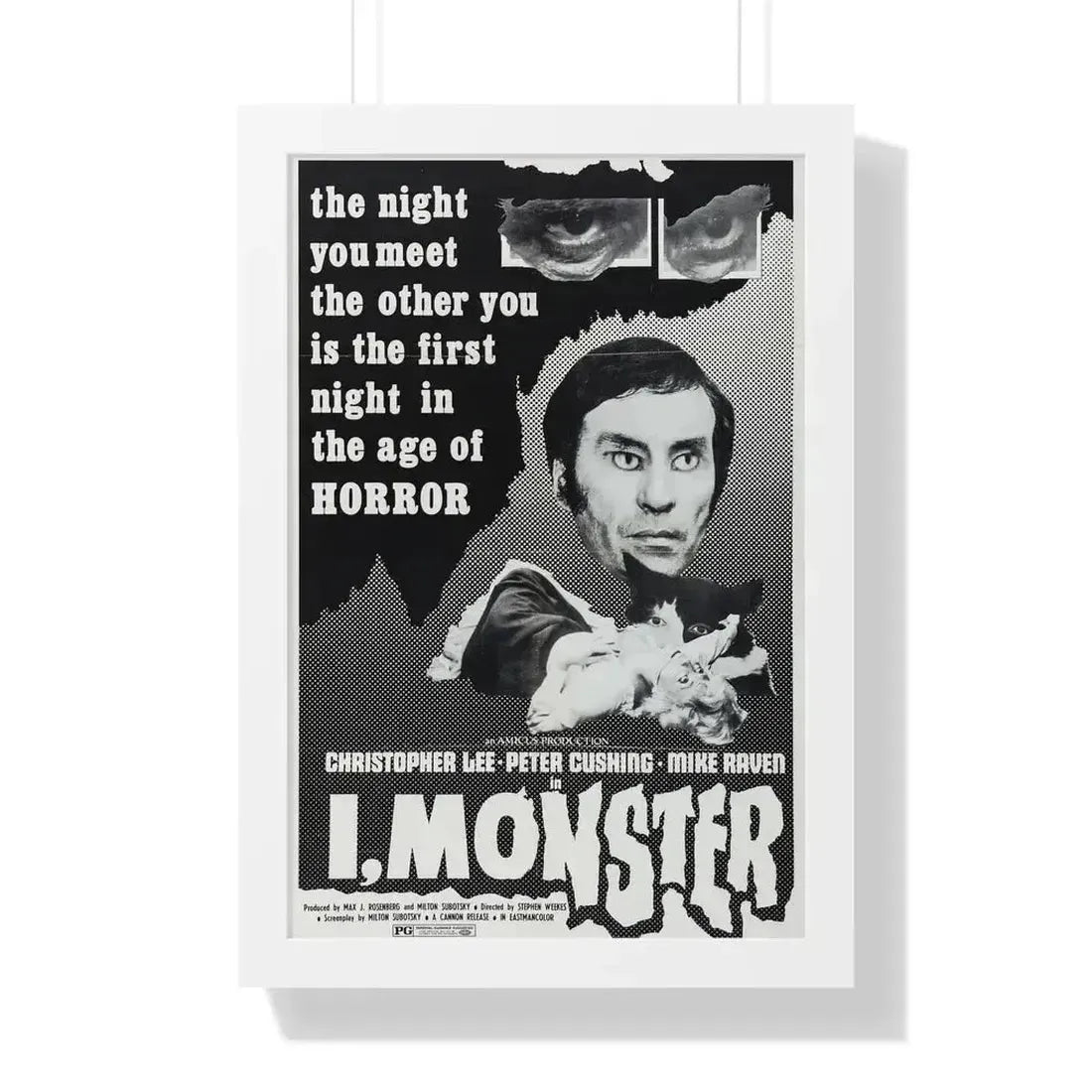 I, MONSTER (2) 1971 - Framed Movie Poster 16″ x 24″ White - The Sticker Space