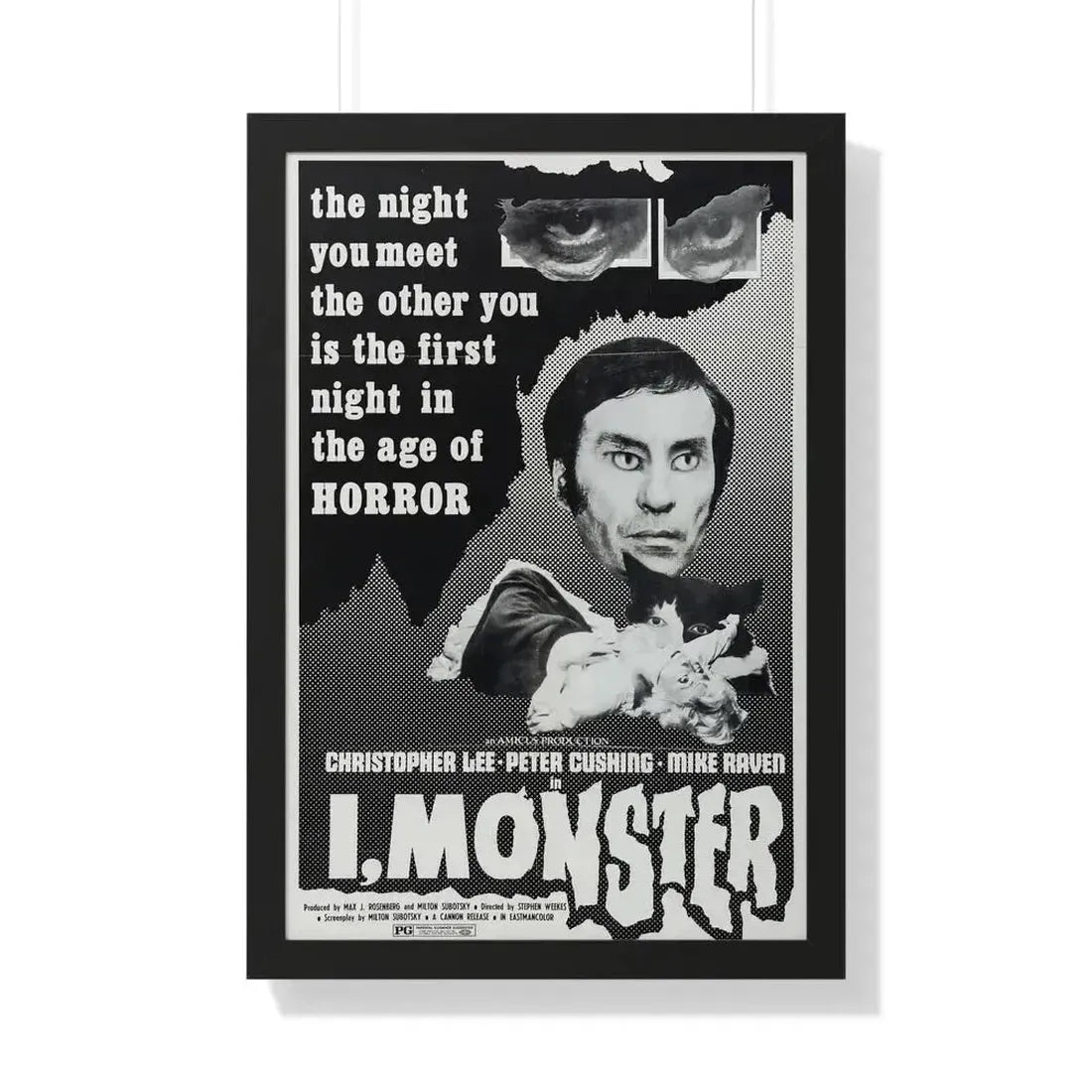 I, MONSTER (2) 1971 - Framed Movie Poster 20" x 30" Black - The Sticker Space