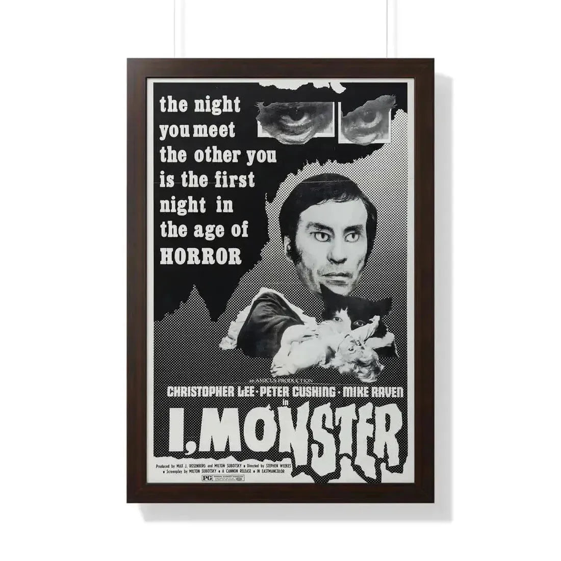 I, MONSTER (2) 1971 - Framed Movie Poster 20" x 30" Walnut - The Sticker Space