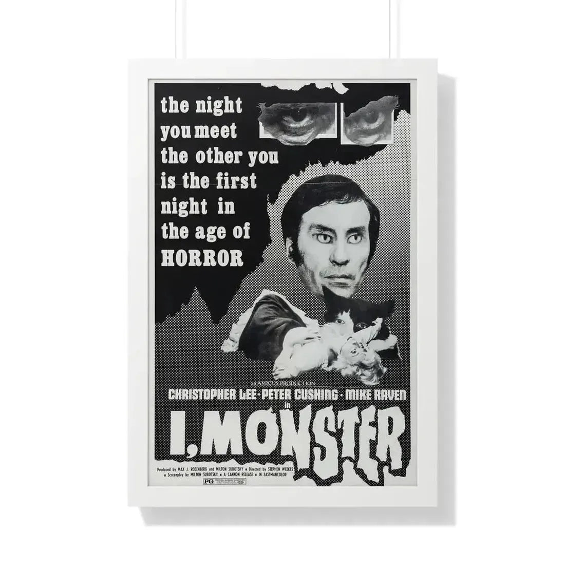 I, MONSTER (2) 1971 - Framed Movie Poster 20" x 30" White - The Sticker Space