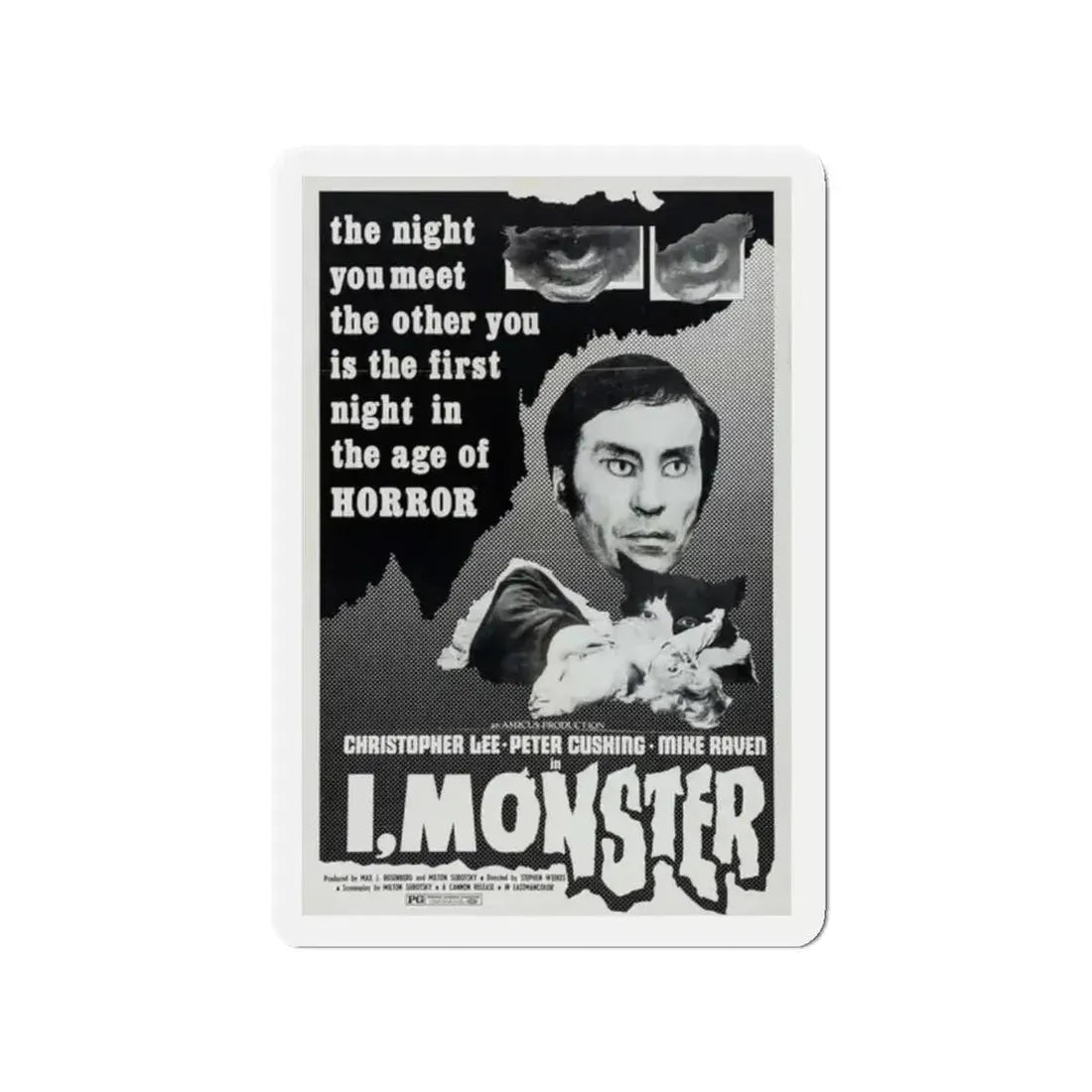 I, MONSTER (2) 1971 Movie Poster - Refrigerator Magnet 2 Inch Die-Cut - The Sticker Space