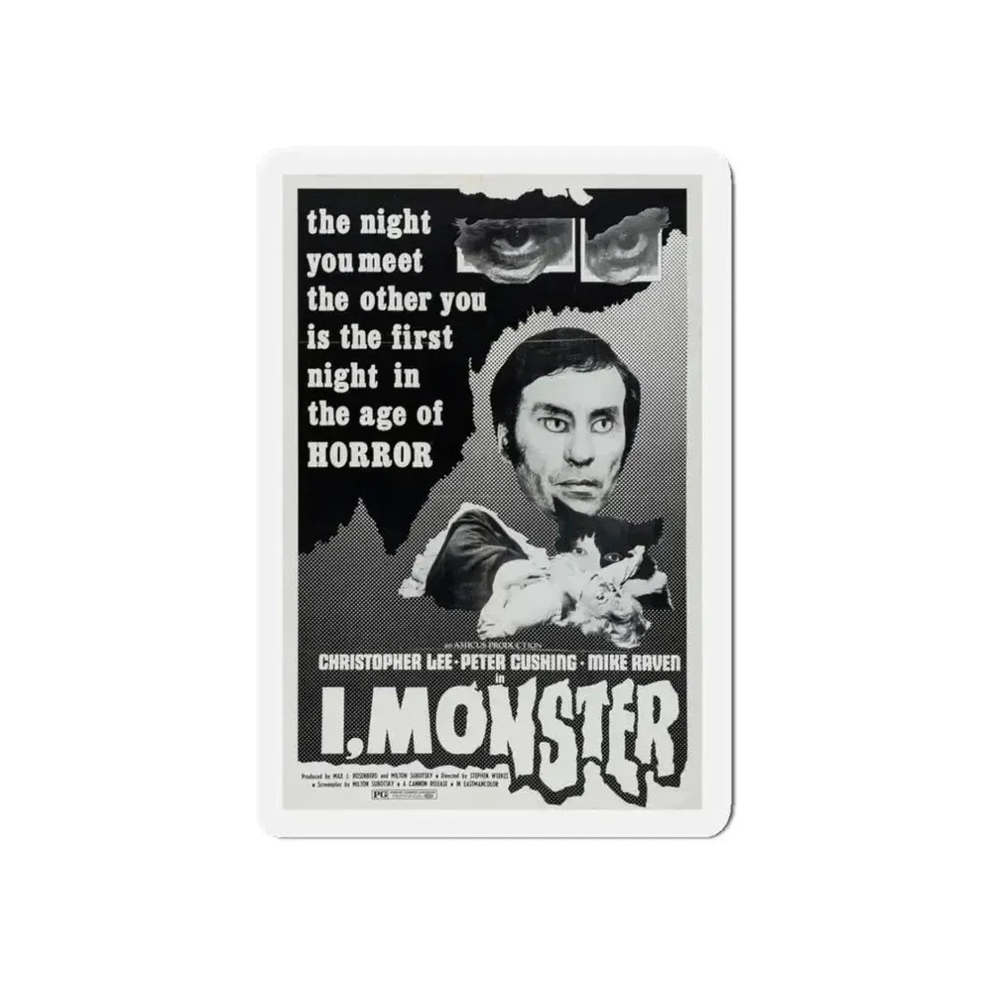 I, MONSTER (2) 1971 Movie Poster - Refrigerator Magnet 3 Inch Die-Cut - The Sticker Space