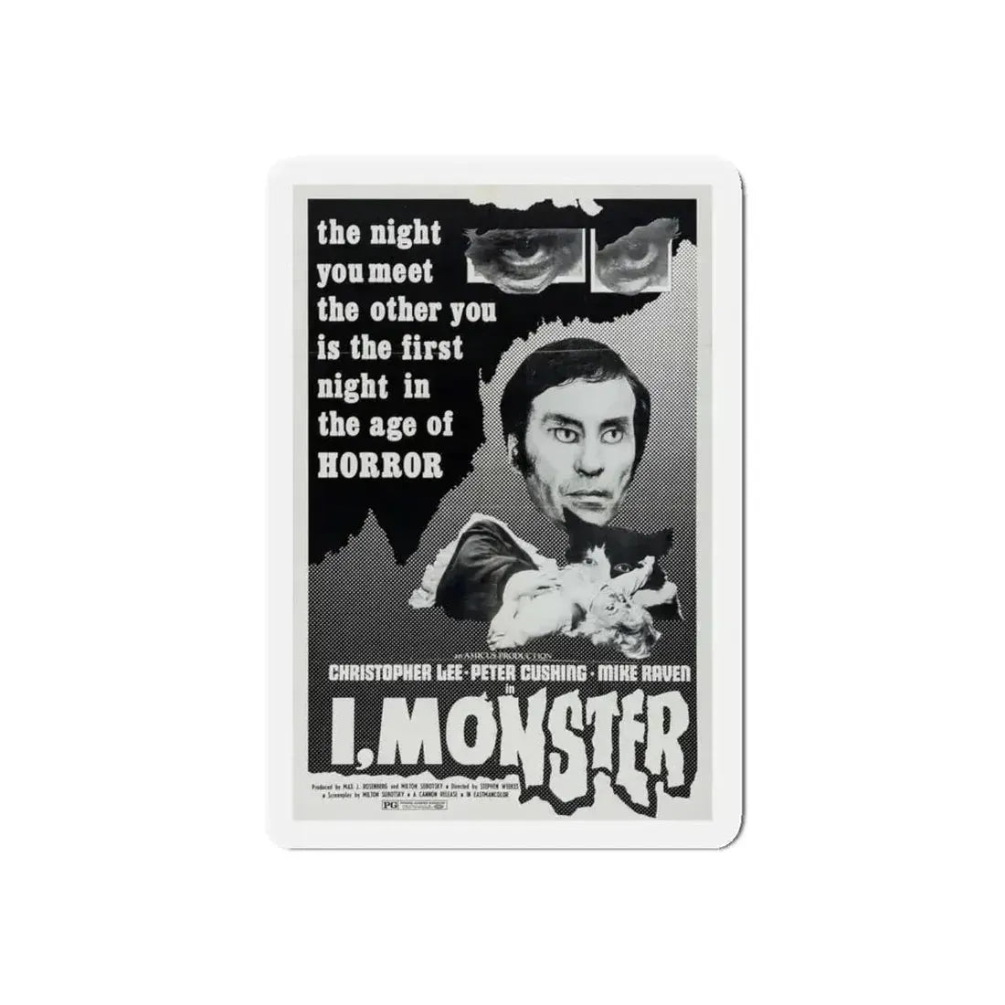 I, MONSTER (2) 1971 Movie Poster - Refrigerator Magnet 4 Inch Die-Cut - The Sticker Space