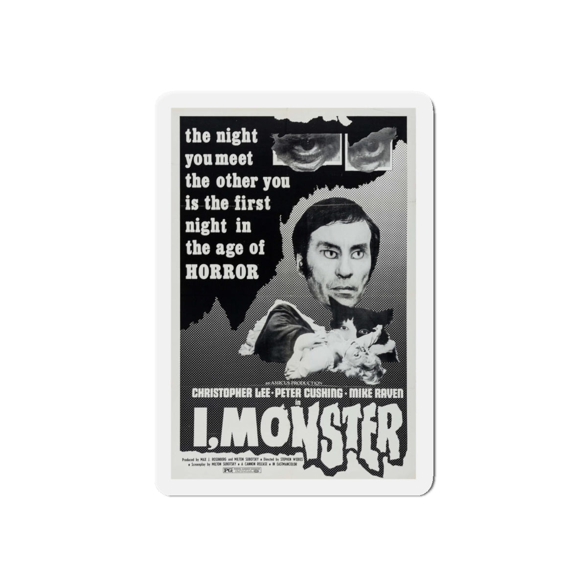 I, MONSTER (2) 1971 Movie Poster - Refrigerator Magnet-4" x 4"-The Sticker Space