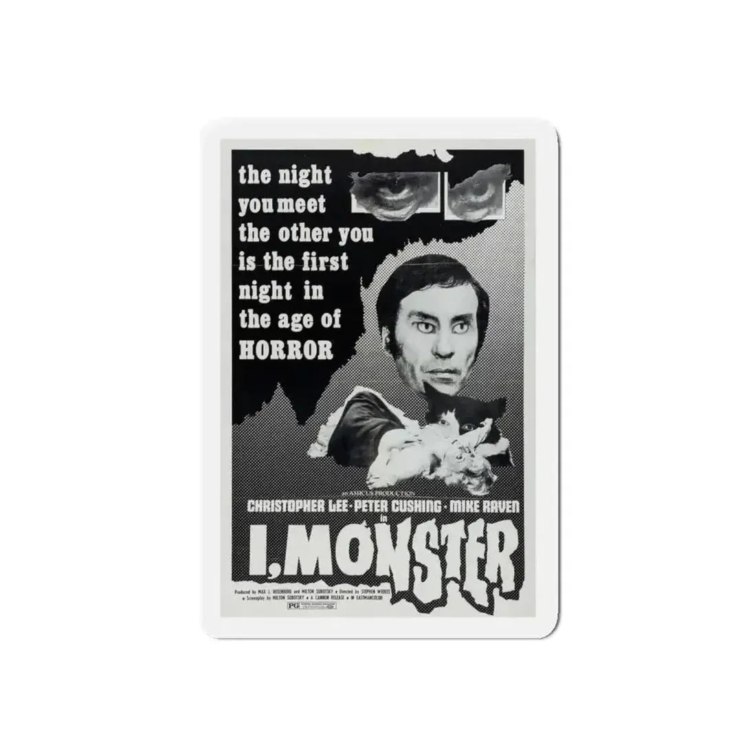 I, MONSTER (2) 1971 Movie Poster - Refrigerator Magnet - The Sticker Space