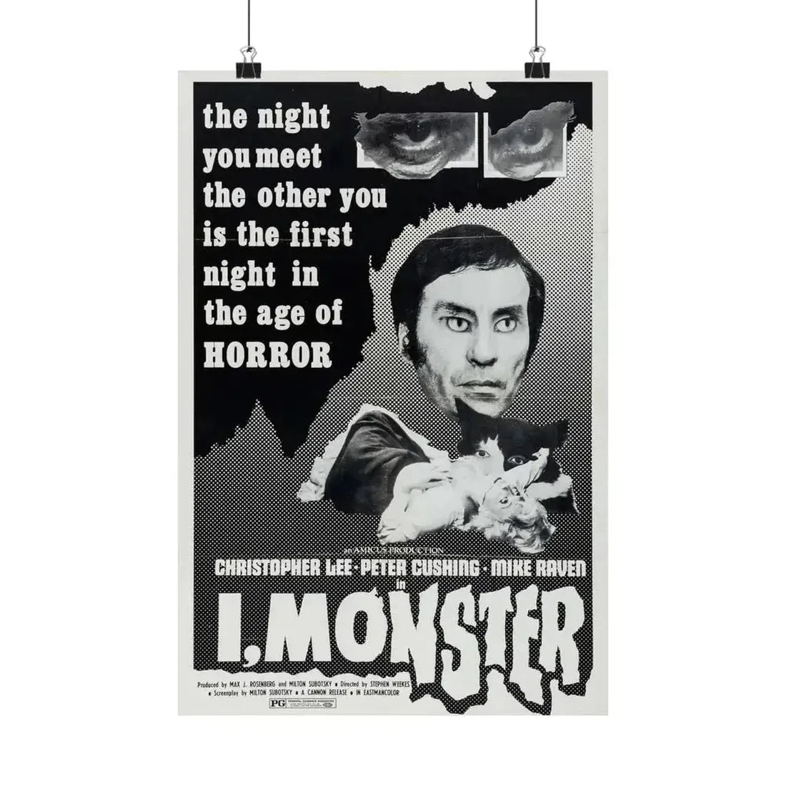 I, MONSTER (2) 1971 - Paper Movie Poster 12″ x 18″ Matte - The Sticker Space