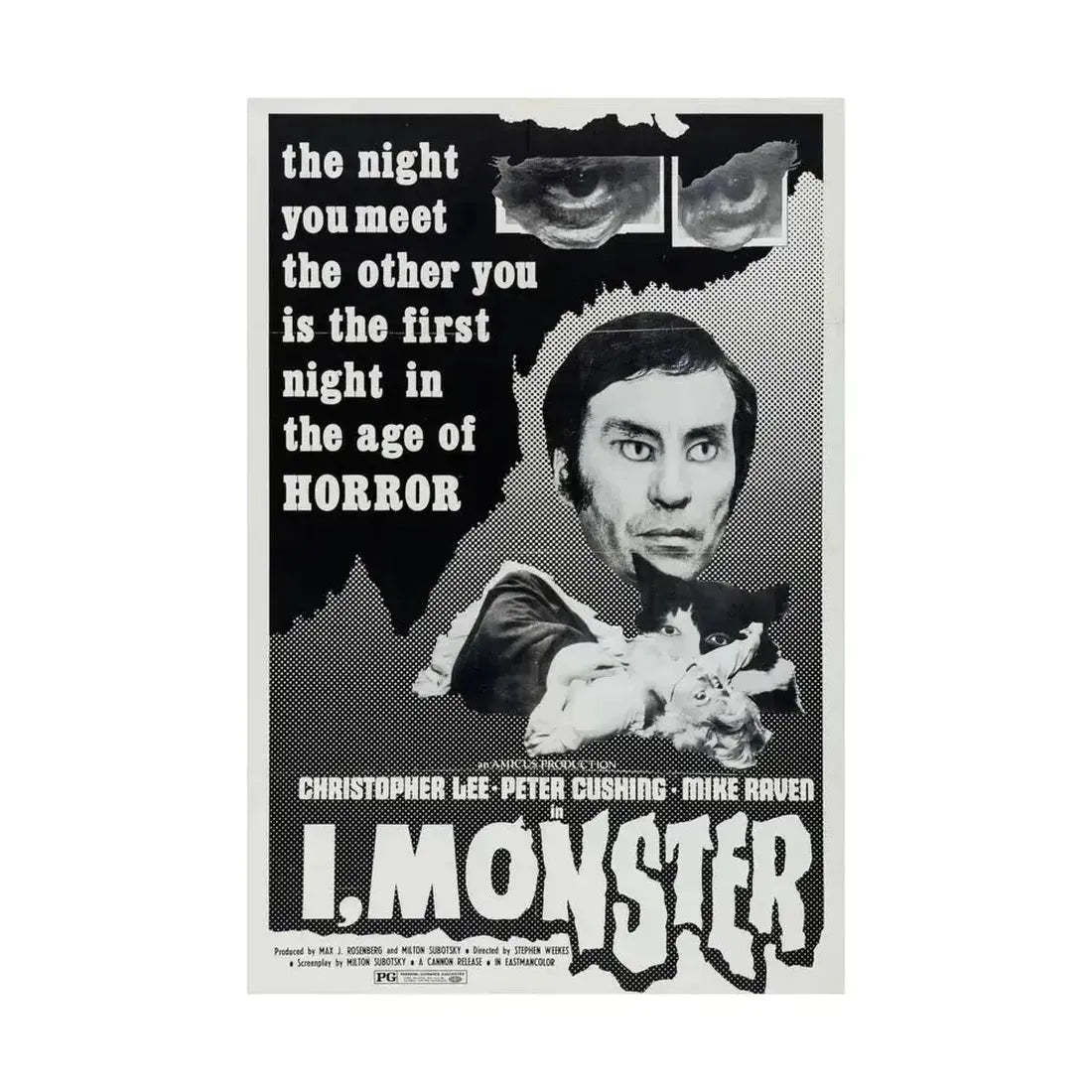 I, MONSTER (2) 1971 - Paper Movie Poster - The Sticker Space