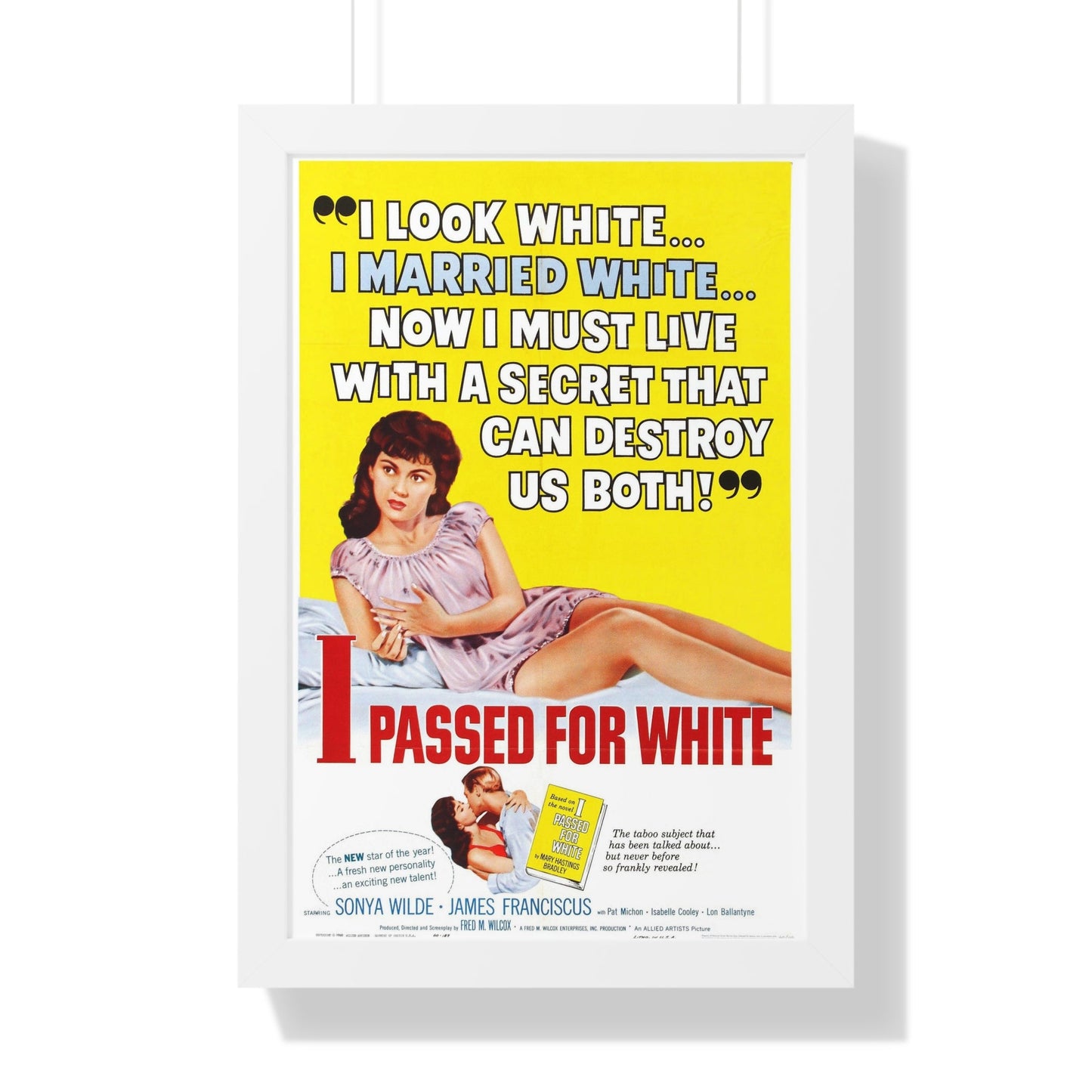 I PASSED FOR WHITE 1960 - Framed Movie Poster-16″ x 24″-The Sticker Space