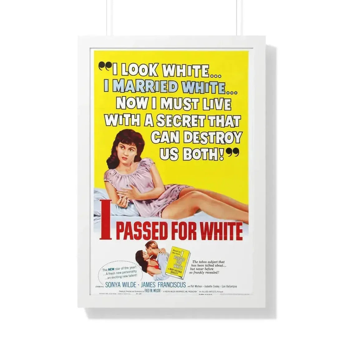 I PASSED FOR WHITE 1960 - Framed Movie Poster 20" x 30" White - The Sticker Space