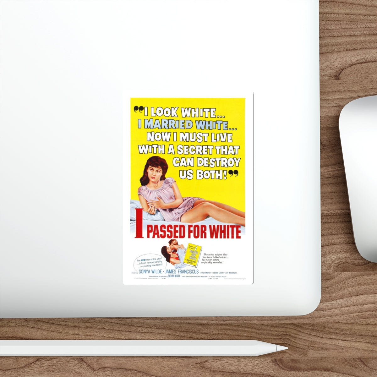 I PASSED FOR WHITE 1960 Movie Poster STICKER Vinyl Die-Cut Decal-The Sticker Space