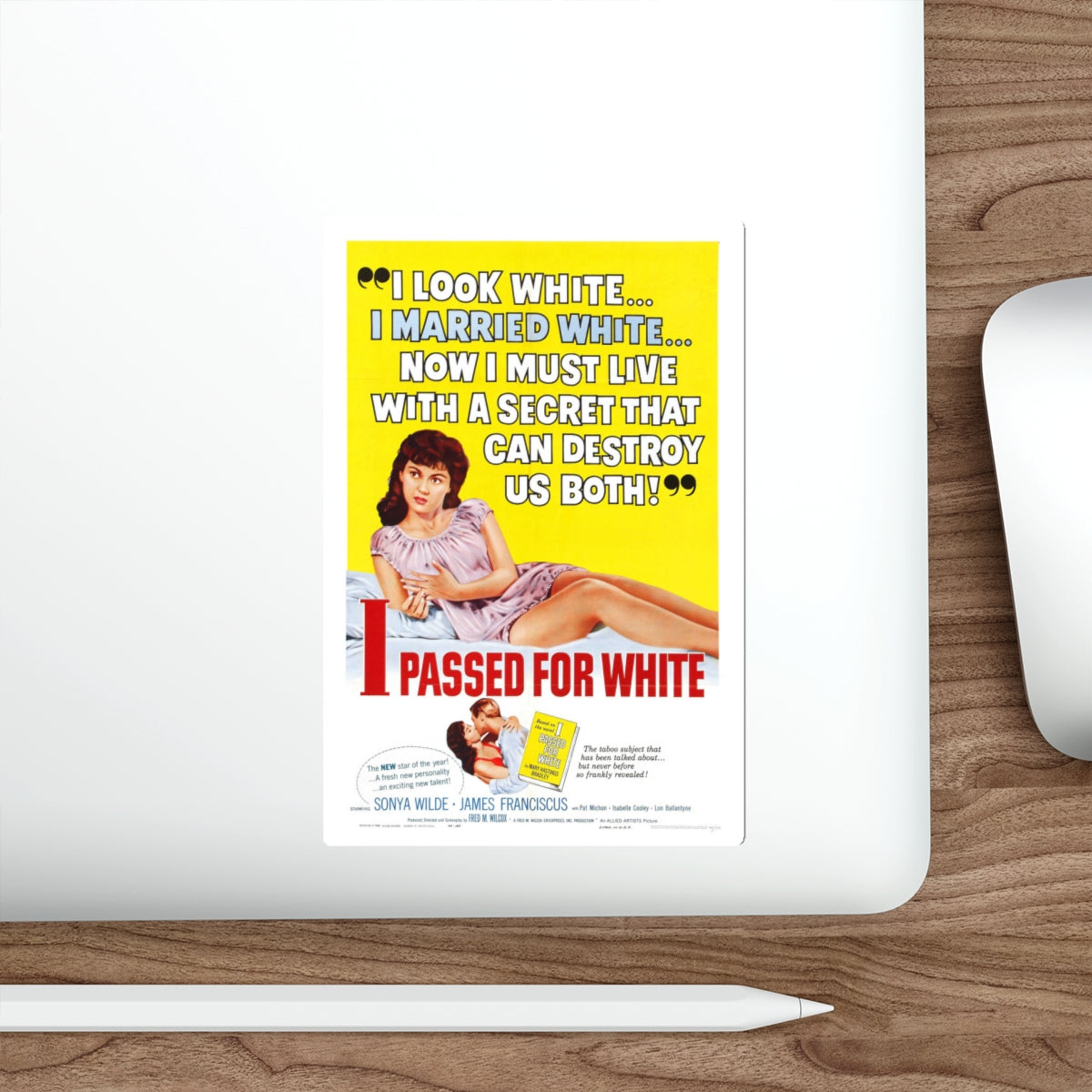 I PASSED FOR WHITE 1960 Movie Poster STICKER Vinyl Die-Cut Decal-The Sticker Space