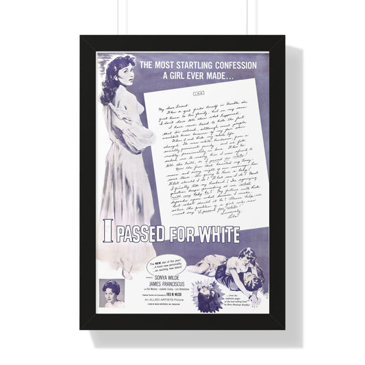 I PASSED FOR WHITE (2) 1960 - Framed Movie Poster-16″ x 24″-The Sticker Space