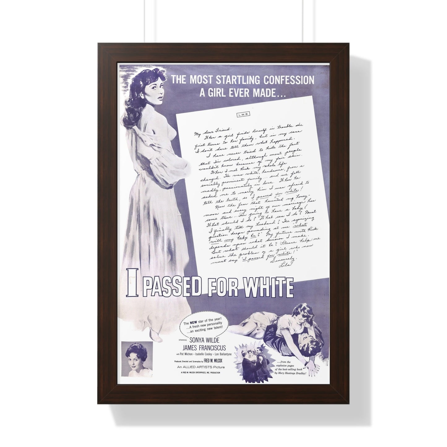 I PASSED FOR WHITE (2) 1960 - Framed Movie Poster-16″ x 24″-The Sticker Space