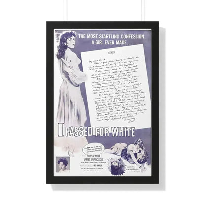 I PASSED FOR WHITE (2) 1960 - Framed Movie Poster 20" x 30" Black - The Sticker Space