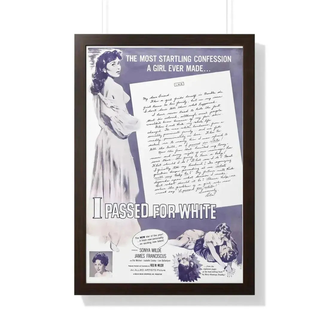 I PASSED FOR WHITE (2) 1960 - Framed Movie Poster - The Sticker Space