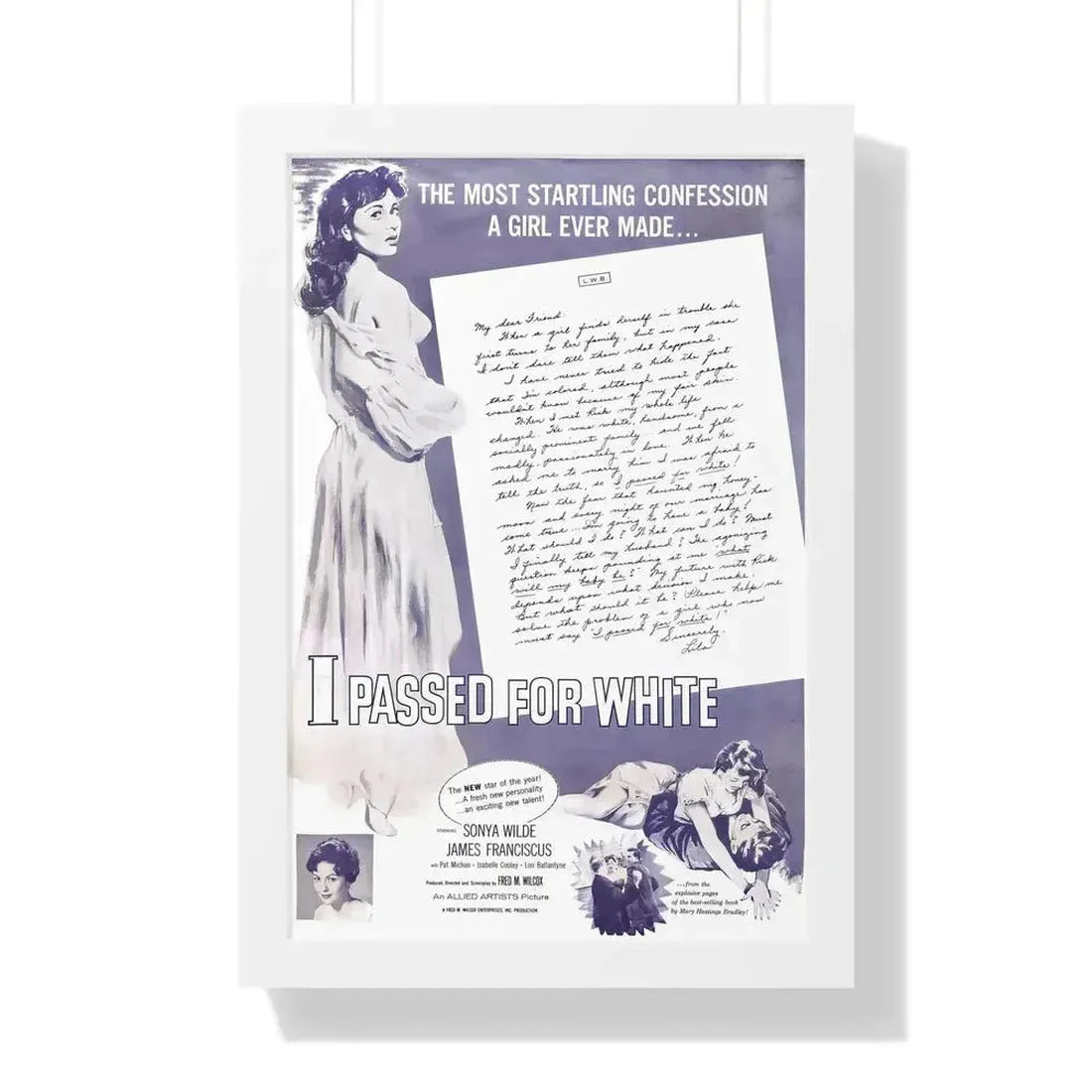 I PASSED FOR WHITE (2) 1960 - Framed Movie Poster - The Sticker Space
