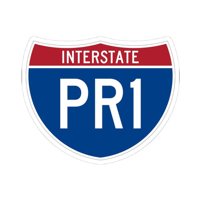 I-PR1 (Puerto Rico) (Road Sign) STICKER Vinyl Kiss-Cut Decal 4 Inch White - The Sticker Space