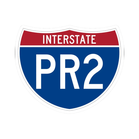 I-PR2 (Puerto Rico) (Road Sign) STICKER Vinyl Kiss-Cut Decal 2 Inch White - The Sticker Space