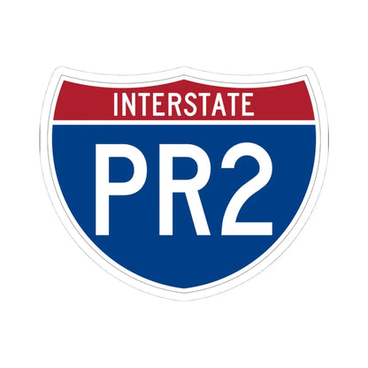 I-PR2 (Puerto Rico) (Road Sign) STICKER Vinyl Kiss-Cut Decal 4 Inch White - The Sticker Space